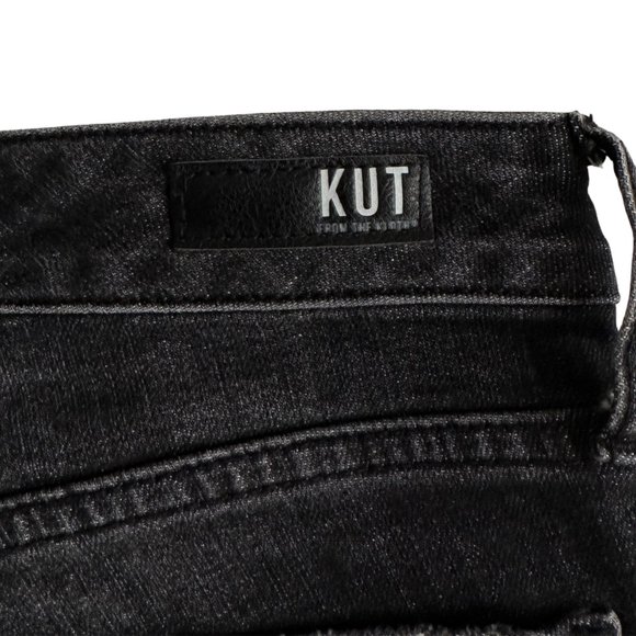 KUT from the Kloth Reese High Rise Fab Ab Ankle Straight Leg Jeans Black Size 0 - Picture 5 of 5
